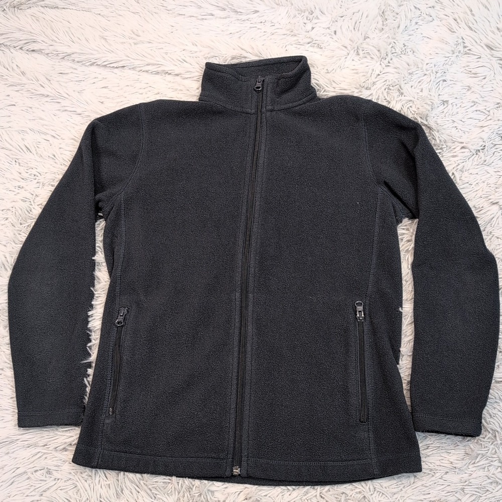 Lands' End Jacket Girls‎ L Blue Fleece Gorpcore Zip Up Pockets Soft Cozy Comfy